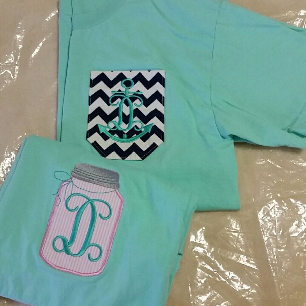 Monogram D T-shirts mason jar chevron boutique